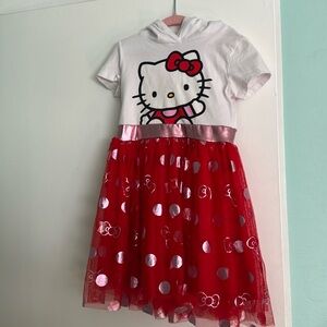 Hello kitty hooded tutu dress size girls xs 4/5